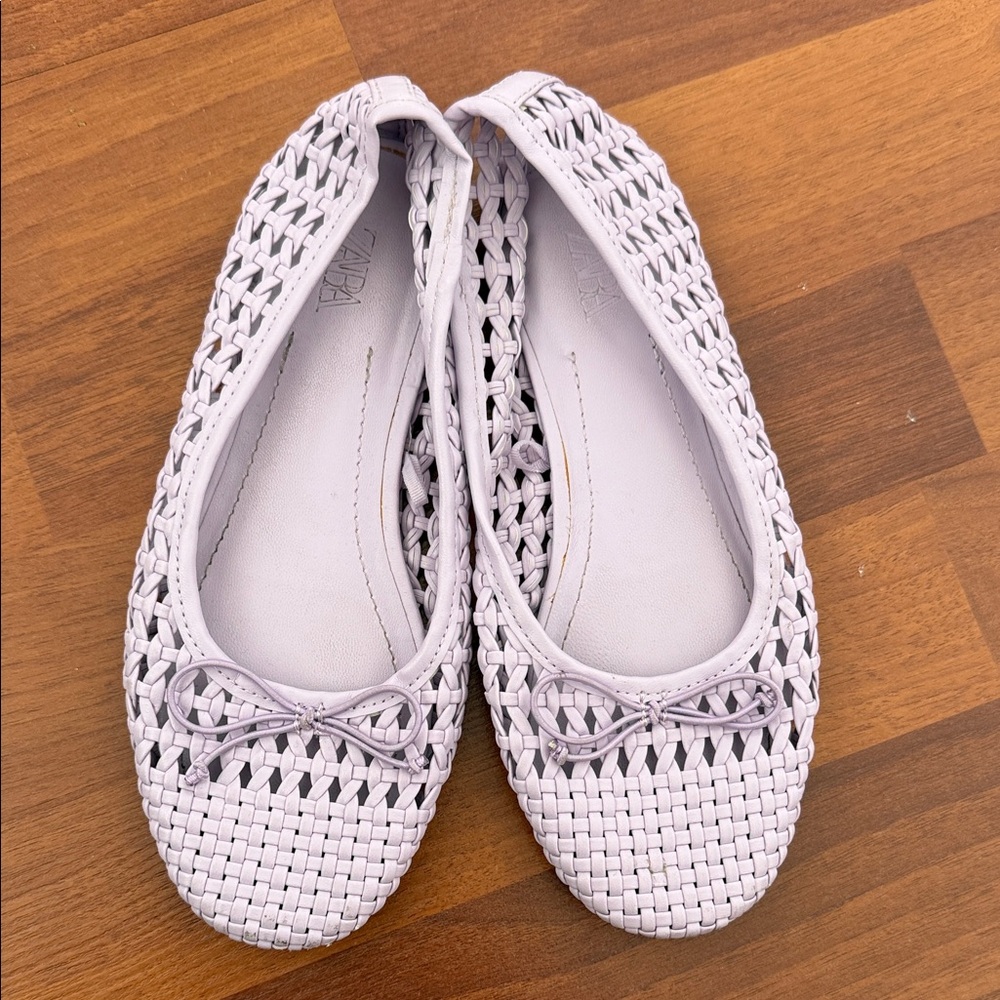 Zara Light Purple Woven Flats